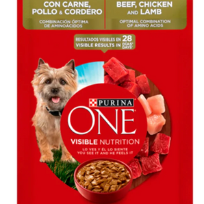 Alimento Húmedo Purina One Para Perros - Carne, Pollo y Cordero