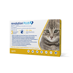 Revolution Plus 0.25 y 0.5 ml TBX3 Antiparasitario Interno y Externo para gatos – Selemectina y Sarolaner