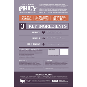 Concentrado Taste Of The Wild - Prey Turkey Recipe Gatos