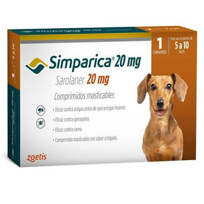 SIMPARICA 20 MG 5 A 10 KG (1 TAB) - Sintiendo Huellas